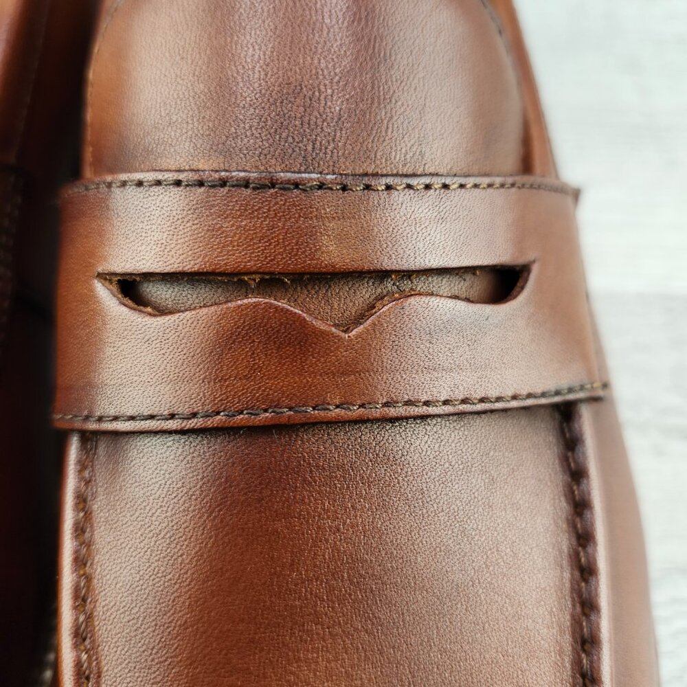 Florsheim Rucci Moc Toe Penny Loafer Men Size 7.5M Cognac - Picture 10 of 16